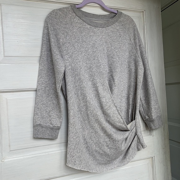 GANT RUGGER Grey with wrap and raw hem sweatshirt - Picture 2 of 7
